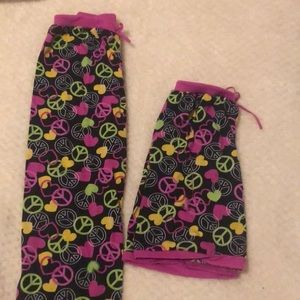 Heart and Peace Sign Matching Shorts & Pants